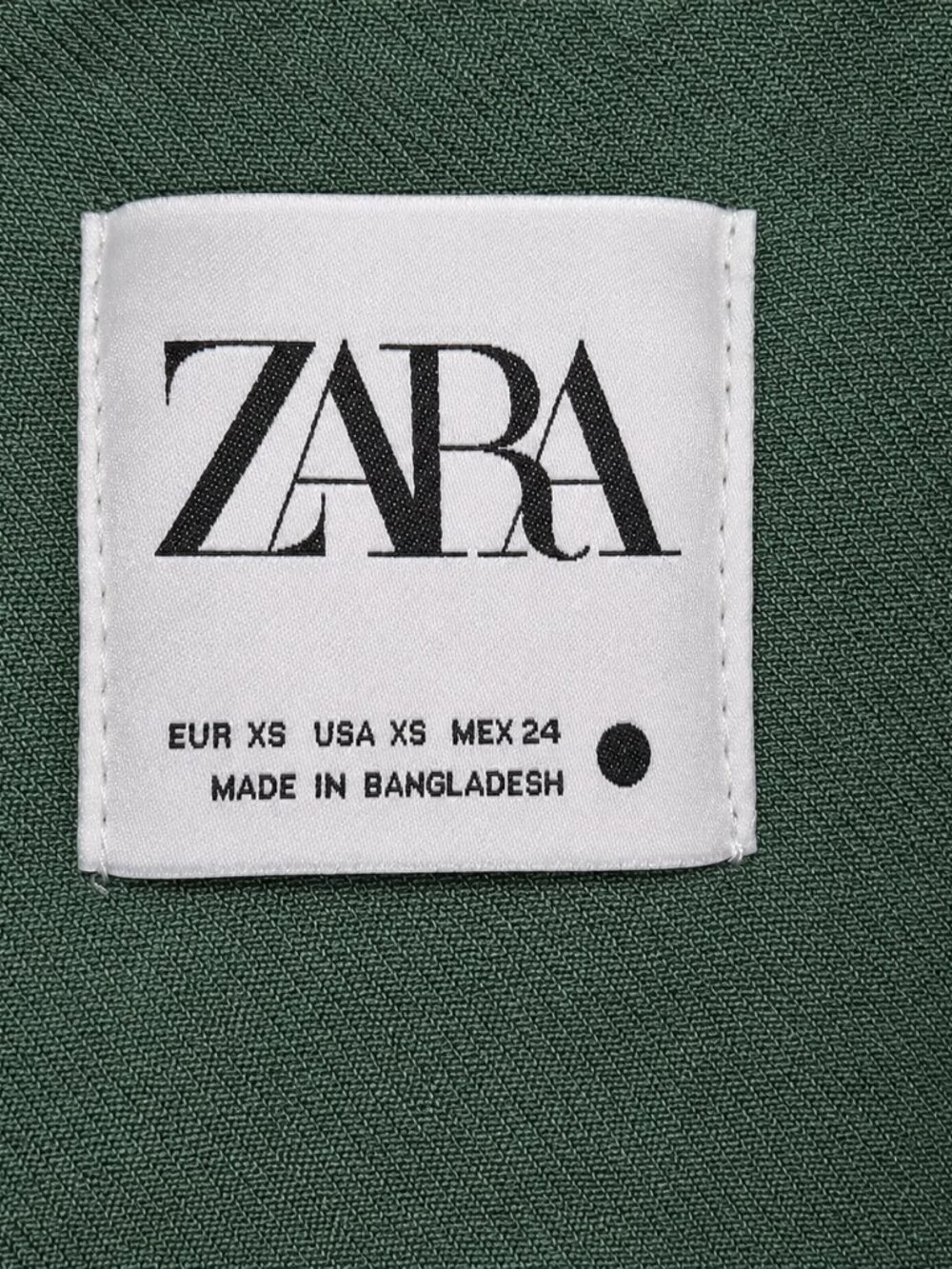 Zara Womens XS Shirt Jacket Green Overshirt Long Sleeve Cotton - Picture 4 of 8